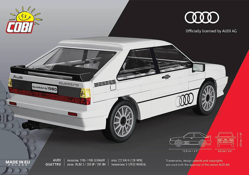 COBI 24665 White Audi Quattro 1980 1:35 Brick Model 79pcs