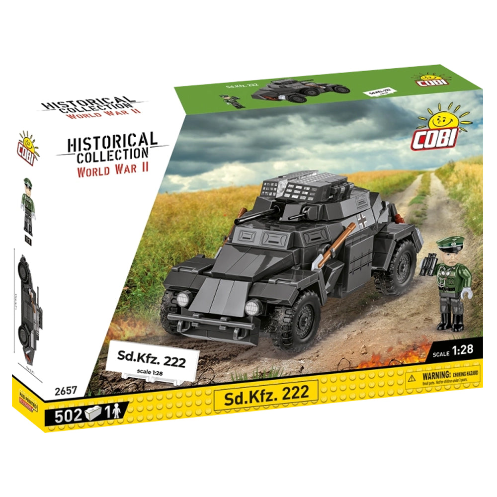 COBI 2657 Sd.Kfz.222 HC:WWII 1:28 Brick Model 502pcs