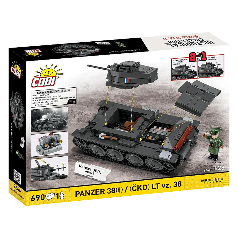 COBI 2666 Panzer 38(t)/CKD LT vz. 38 1:28 Brick Model Age 9+ 690pcs