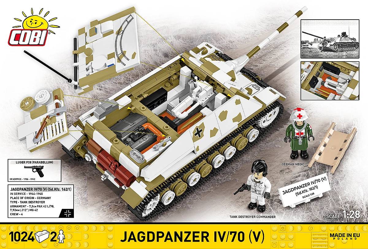 COBI 2668 Jagdpanzer IV/70 (V) (Sd.Kfz.162/1) 1:28 Brick Model 1024pcs