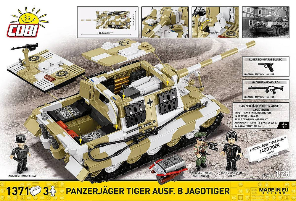 COBI 2674 Panzerjager Tiger Ausf. B Jagdtiger Brick Model 1371pcs
