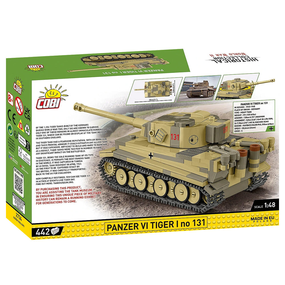 COBI 2734 Panzer VI Tiger I No.131 HC WWII 1:48 442pcs