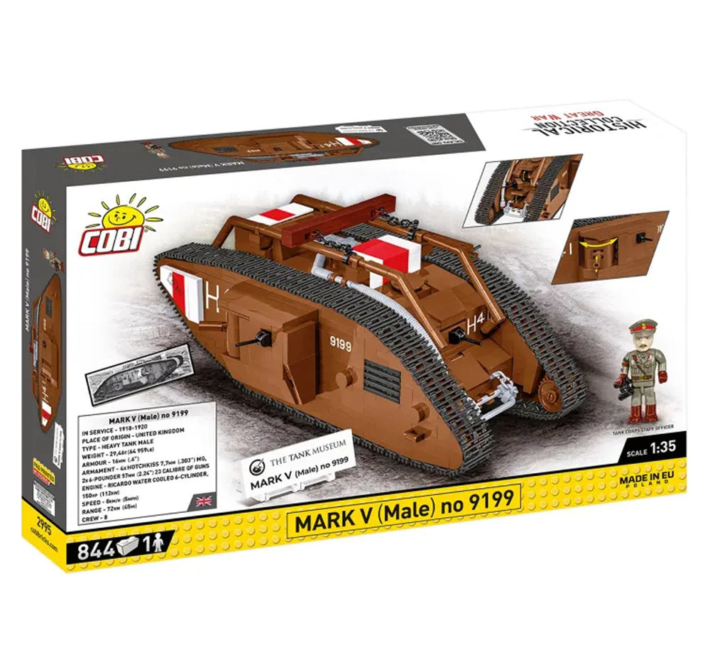 COBI 2995 Mark V (Male) No.9199 HC:WWI Tank 1:35 Brick Model 844pcs