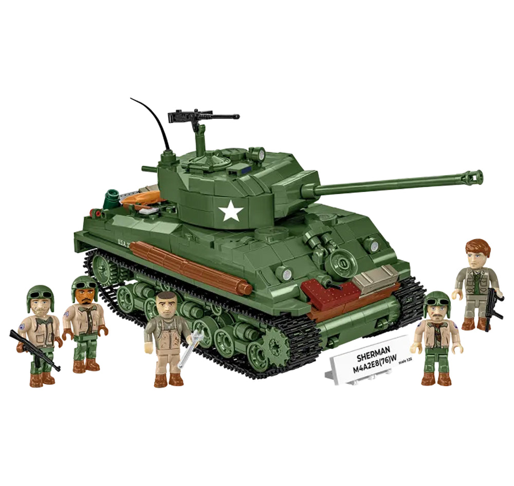 COBI 3118 Sherman M4A2E8(76)W HC:WWII 1:35 Brick Model 865pcs