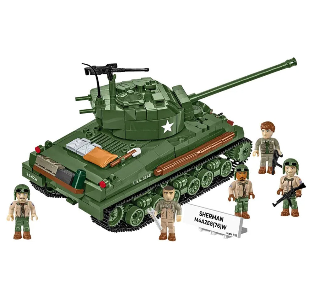 COBI 3118 Sherman M4A2E8(76)W HC:WWII 1:35 Brick Model 865pcs