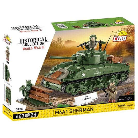 COBI 3126 M4A1 Sherman Tank HC:WWII 1:35 Brick Model 663pcs