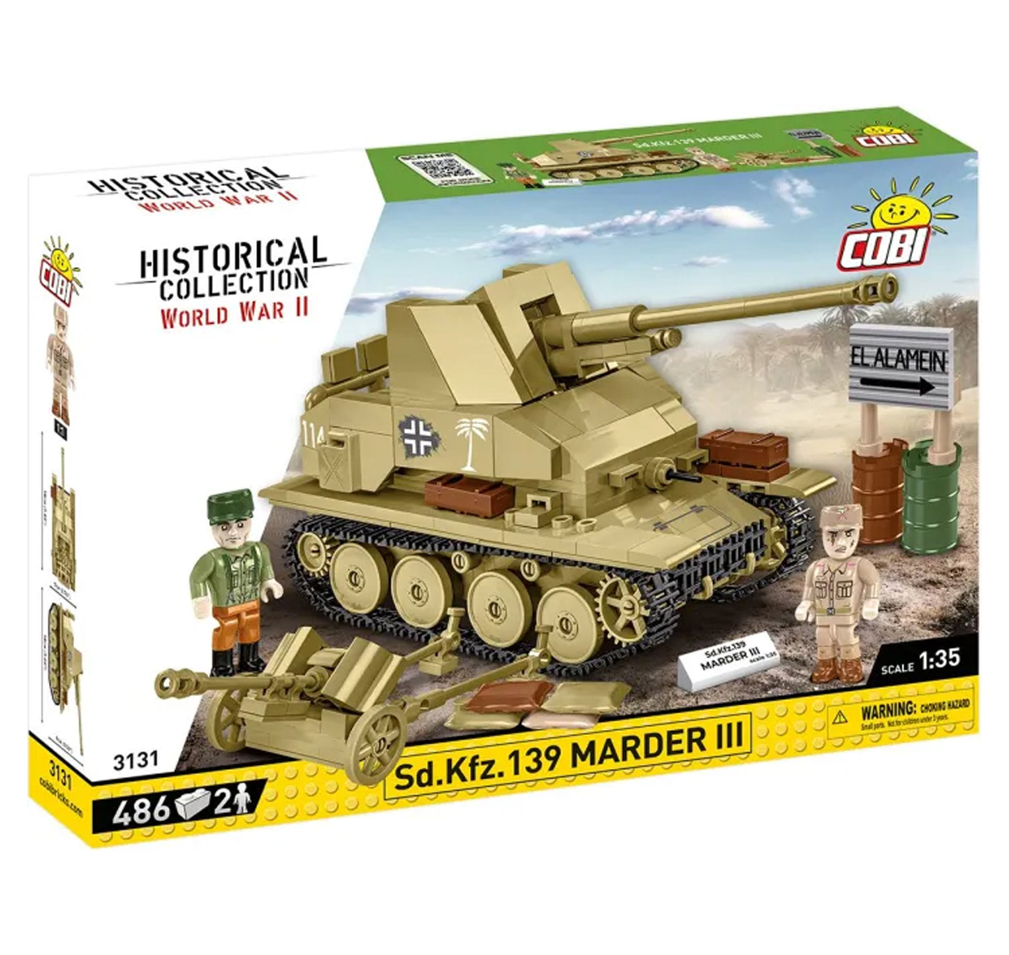 COBI 3131 Sd.Kfz.139 Marder III HC:WWII 1:35 Brick Model 486pcs