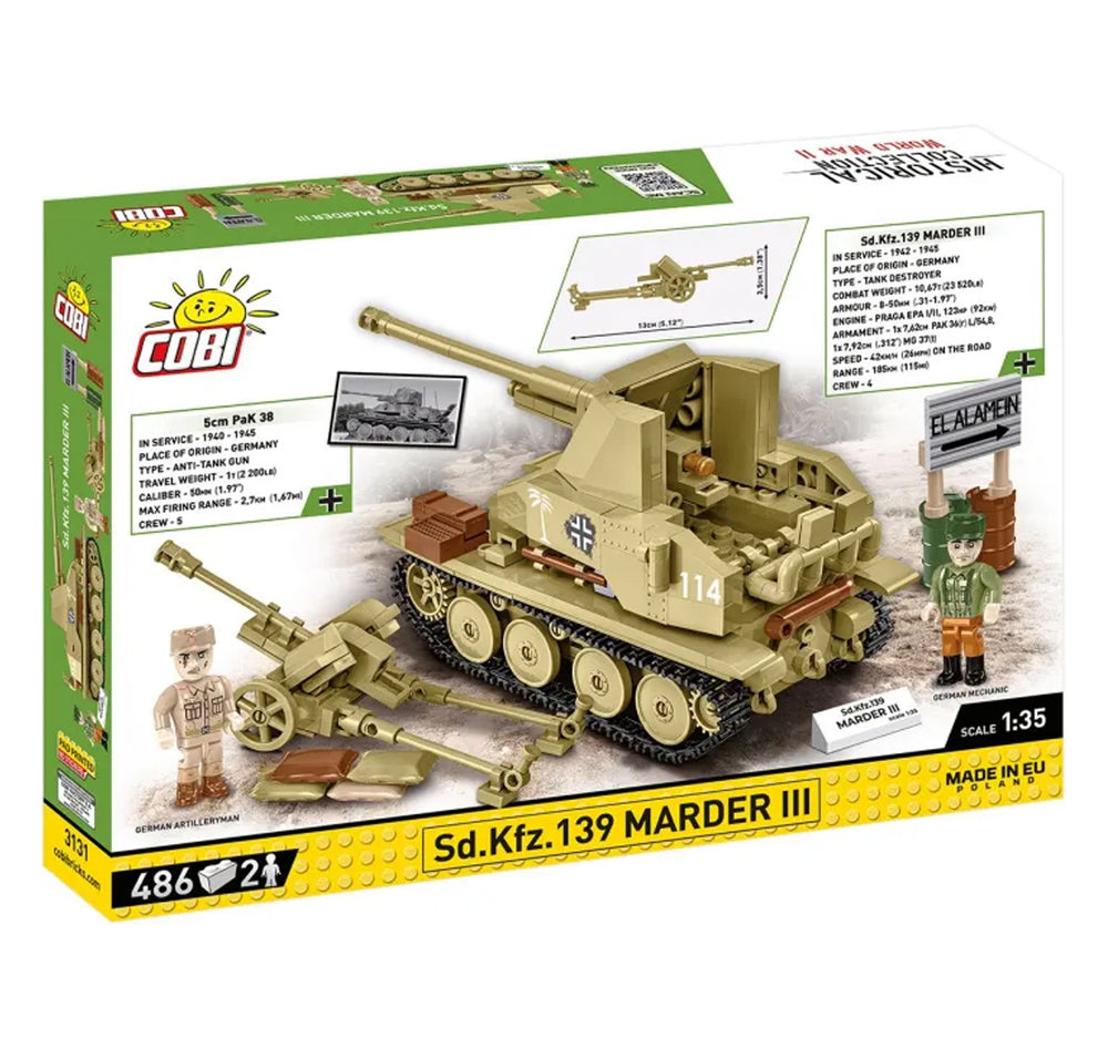 COBI 3131 Sd.Kfz.139 Marder III HC:WWII 1:35 Brick Model 486pcs