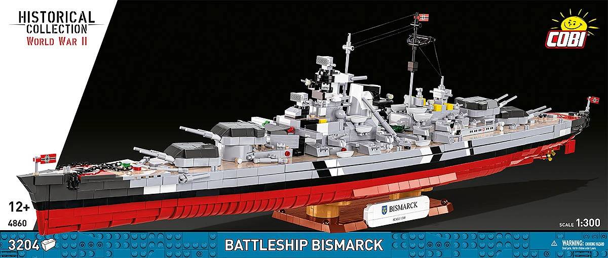 COBI 4860 Battleship Bismarck 1:300 Brick Model 3204pcs