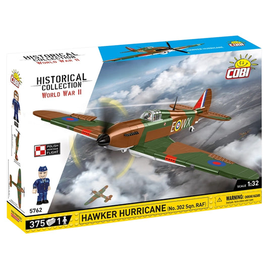 COBI 5762 Hawker Hurricane No.302 Sqn. RAF HC:WWII 1:32 Brick Model 375pcs