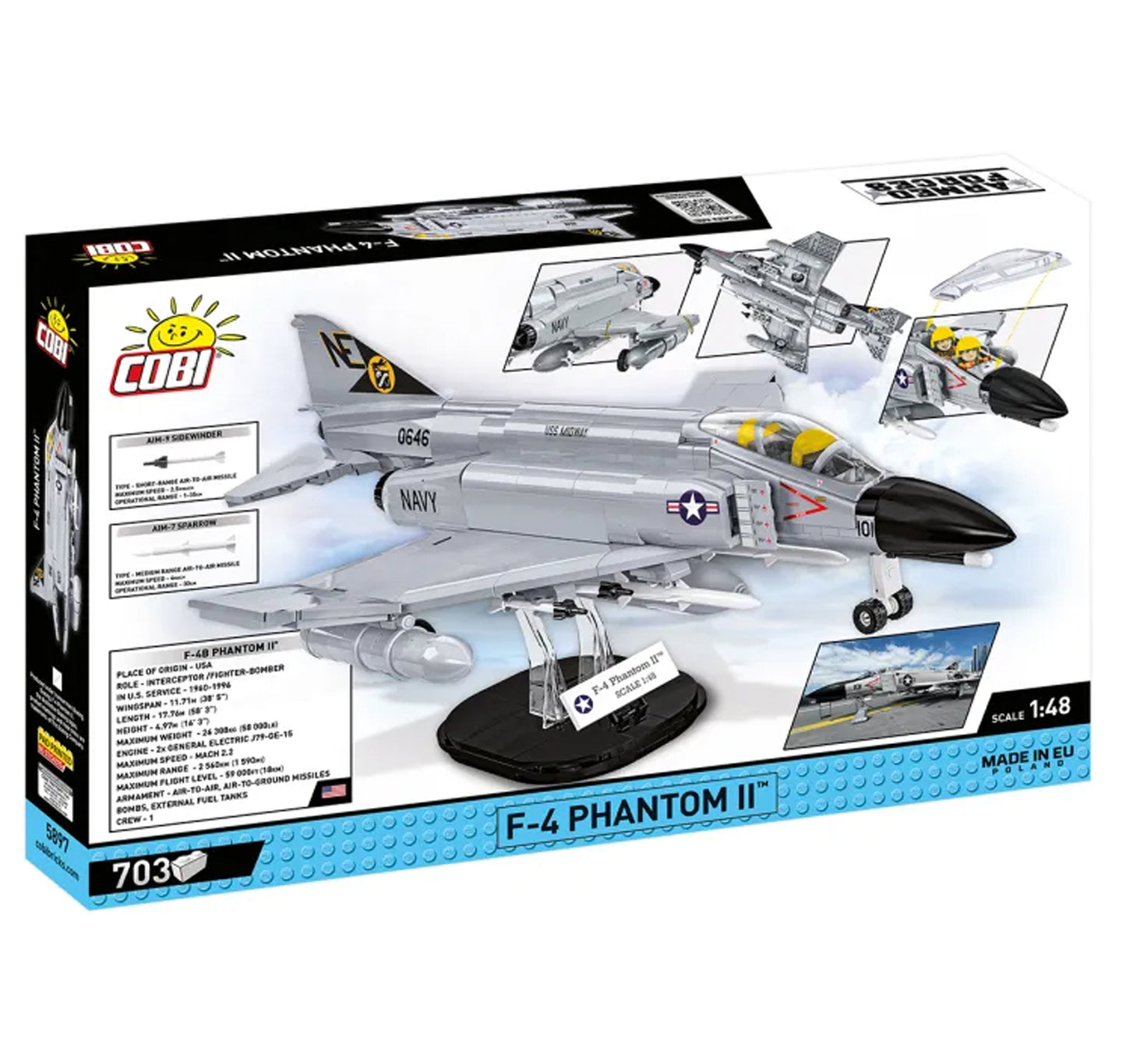 COBI 5897 F-4 Phantom II Armed Forces 1:48 Brick Model 703pcs