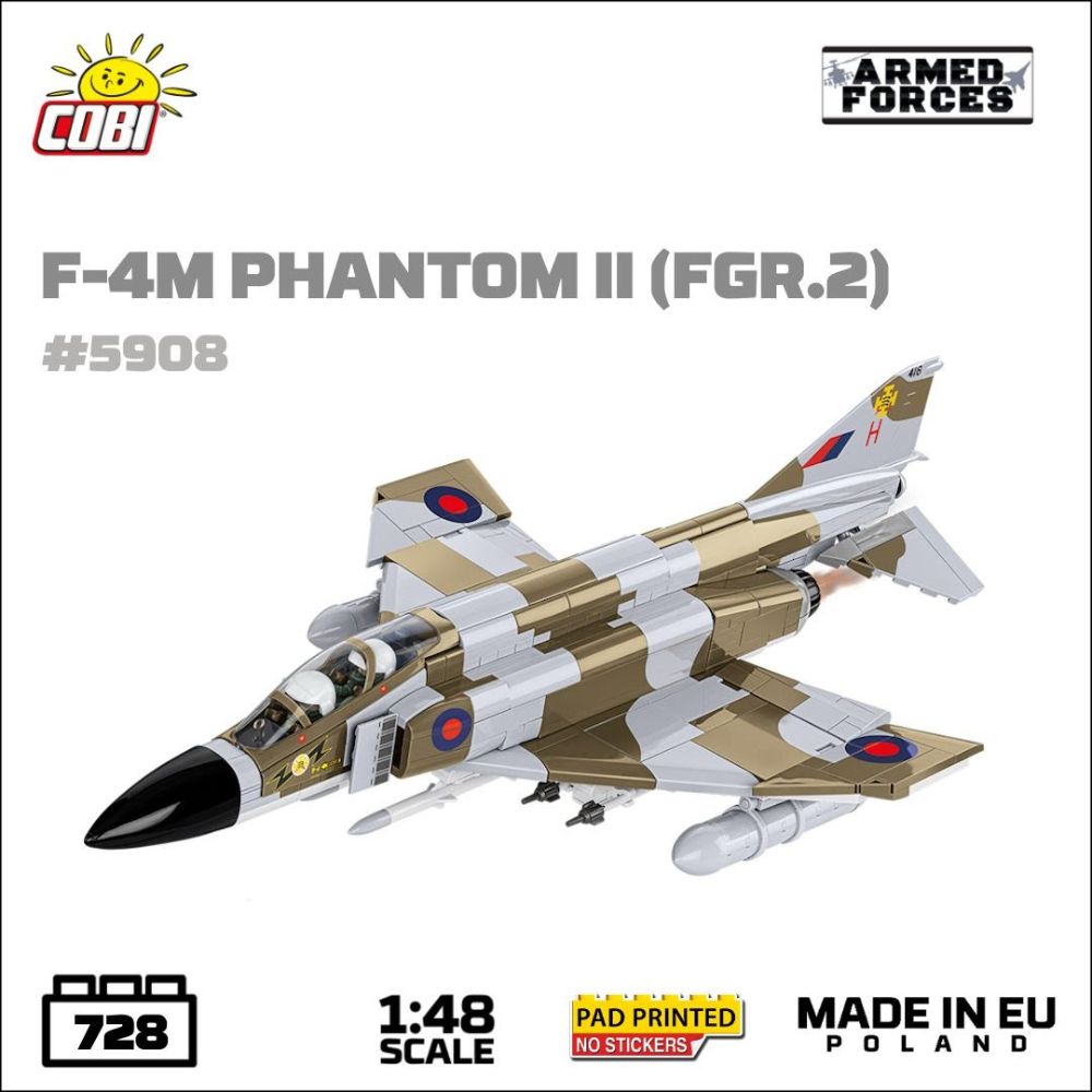 COBI 5908 Armed Forces F-4F Phantom II RAF 1:48 Brick Model 728pcs
