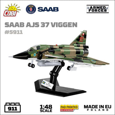 COBI 5911 Armed Forces Saab AJS37 Viggen 1:48 Brick Model 911pcs