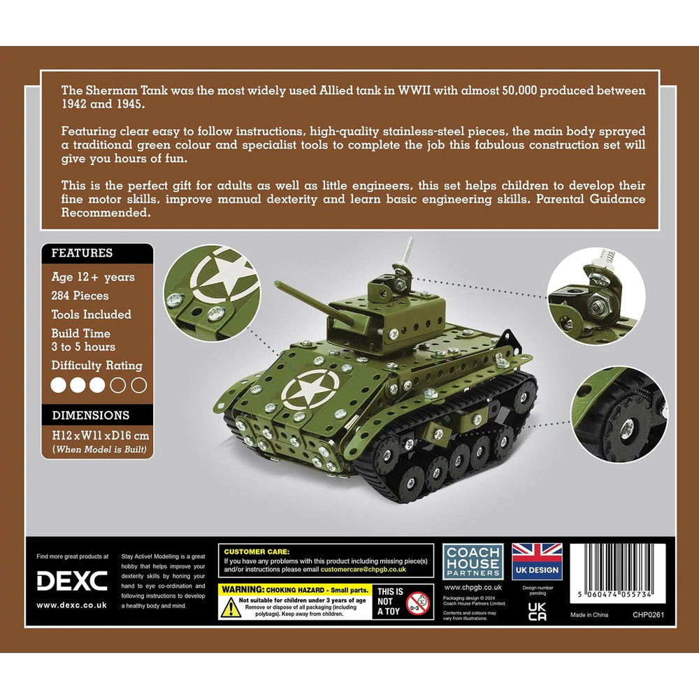 Coach House Partners Sherman Tank Metal Construction Kit (284 pieces)