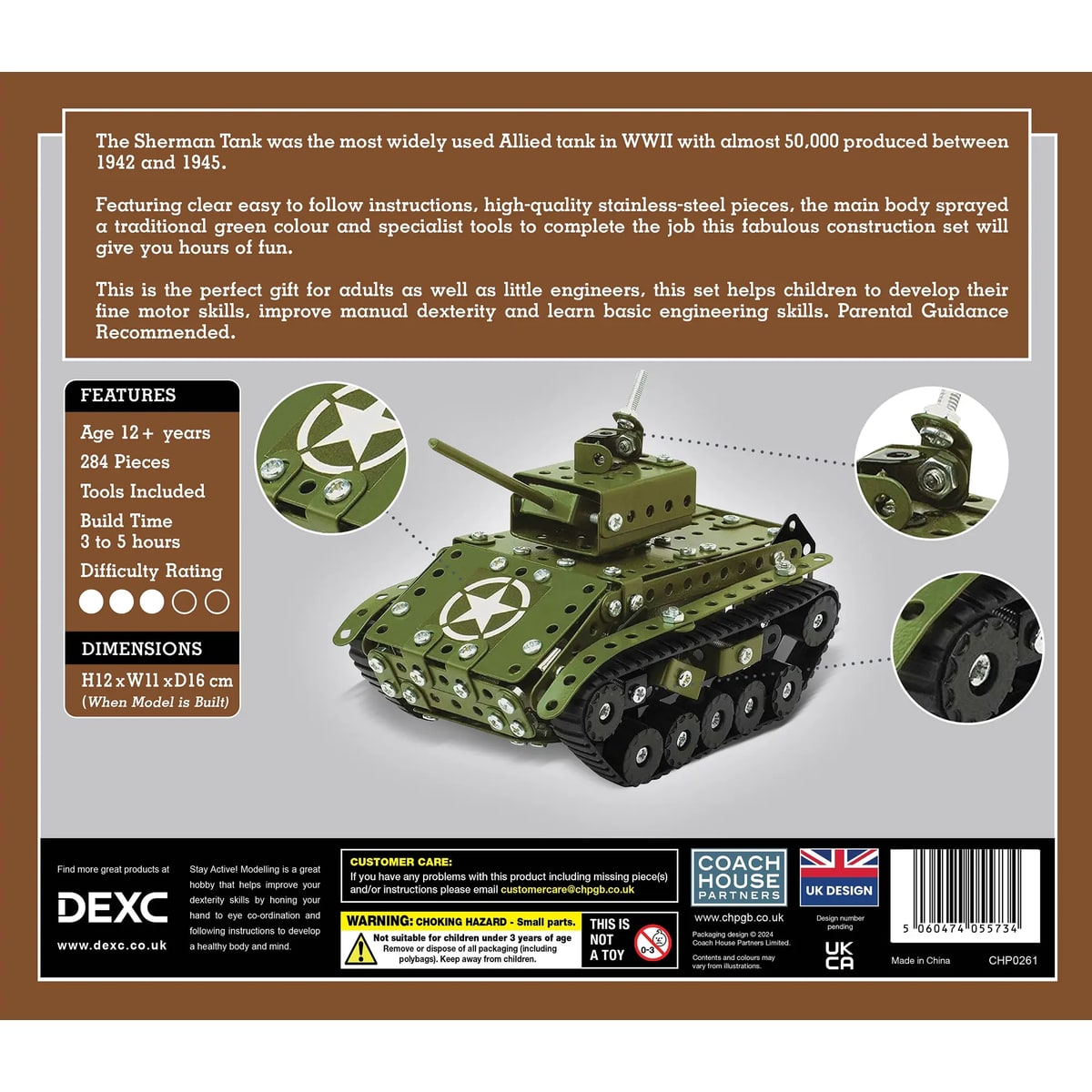 Coach House Partners Sherman Tank Metal Construction Kit (284 pieces) - image 3