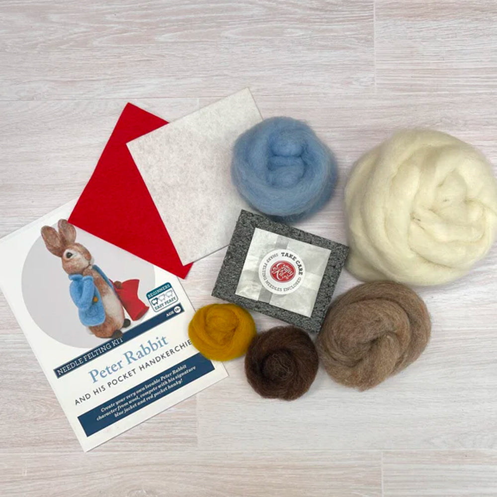 Crafty Kit Company Peter Rabbit and his Pocket Handkerchief Needle Felting Kit