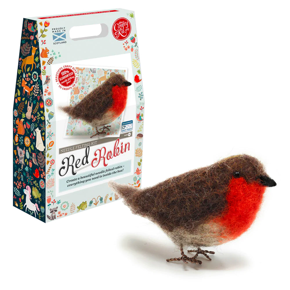 Crafty Kit Company British Birds - Red Robin Needle Felting Craft Kit NF-134