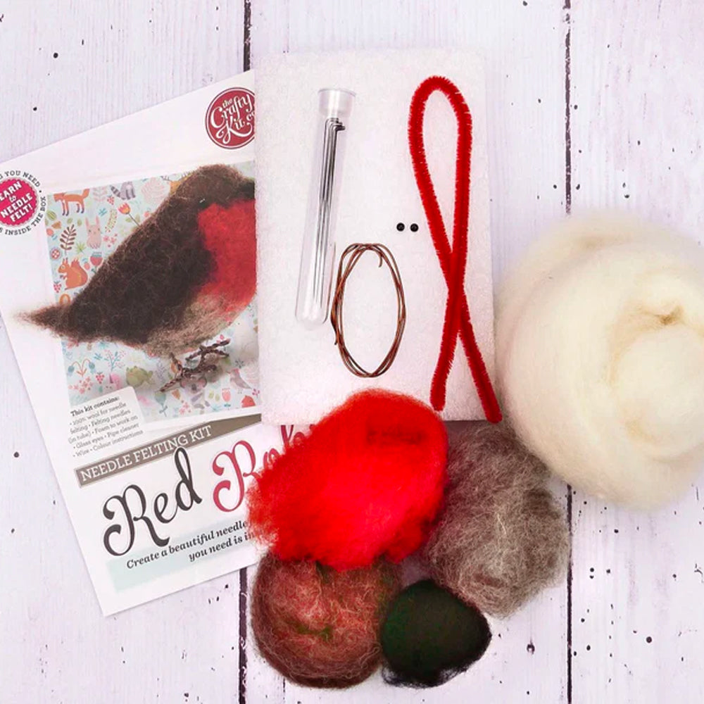 Crafty Kit Company British Birds - Red Robin Needle Felting Craft Kit NF-134
