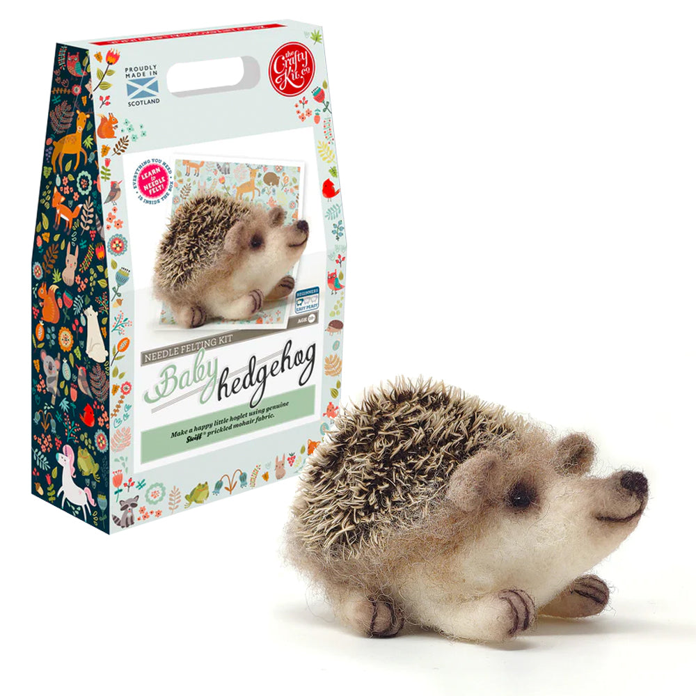 Crafty Kit Company Baby Hedgehog Needle Felting Craft Kit w/Steiff Mohair NF-162