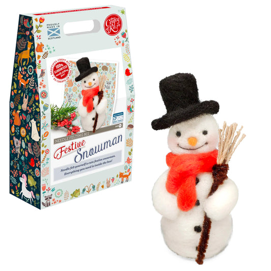 Crafty Kit Company Festive Snowman Needle Felting Christmas Craft Kit NF-170