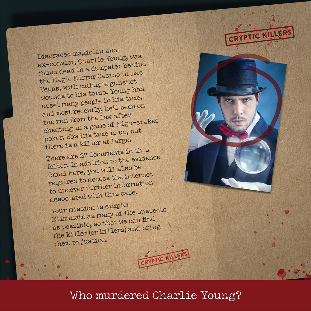 Murder at the Magic Mirror Casino - Murder Mystery Case File from Cryptic Killer