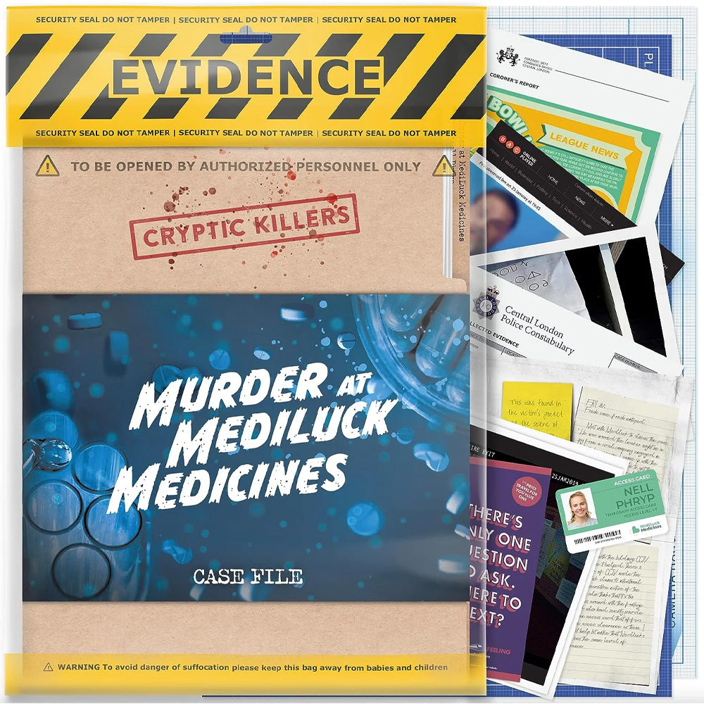 Murder at MediLuck Medicines - Murder Mystery Case File from Cryptic Killers