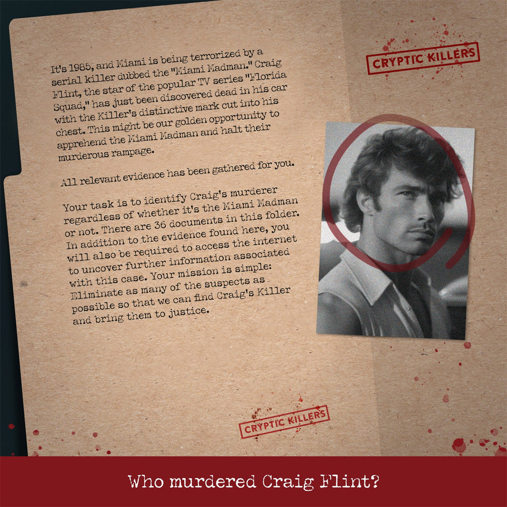 Murder in Miami - Murder Mystery Case File from Cryptic Killers