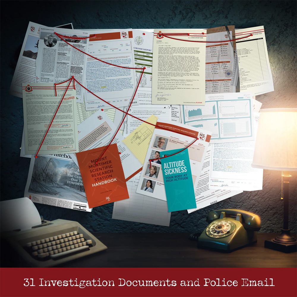 Murder on Mount Mortimer - Murder Mystery Case File from Cryptic Killers