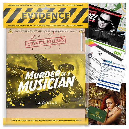 Murder of a Musician - Murder Mystery Case File from Cryptic Killers
