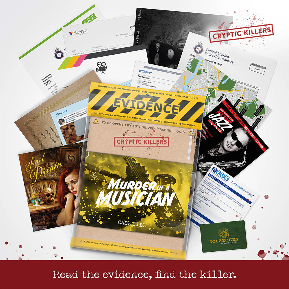 Murder of a Musician - Murder Mystery Case File from Cryptic Killers