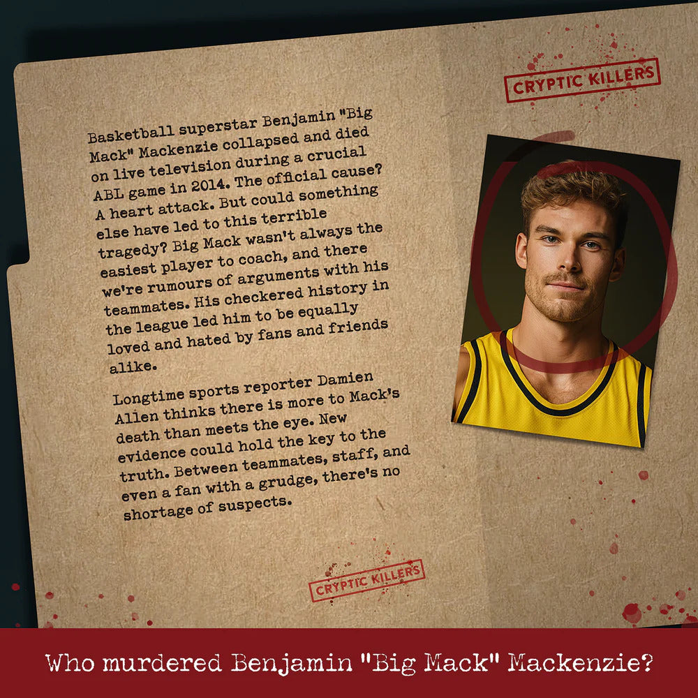 Murder of an MVP - Murder Mystery Case File from Cryptic Killers