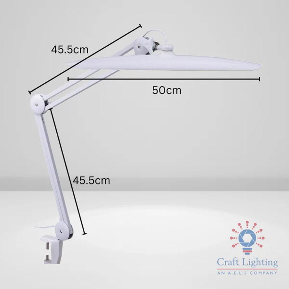 Craft Lighting Neptune Modelling Desk Lamp w/Dimmer (G-Clamp) - White