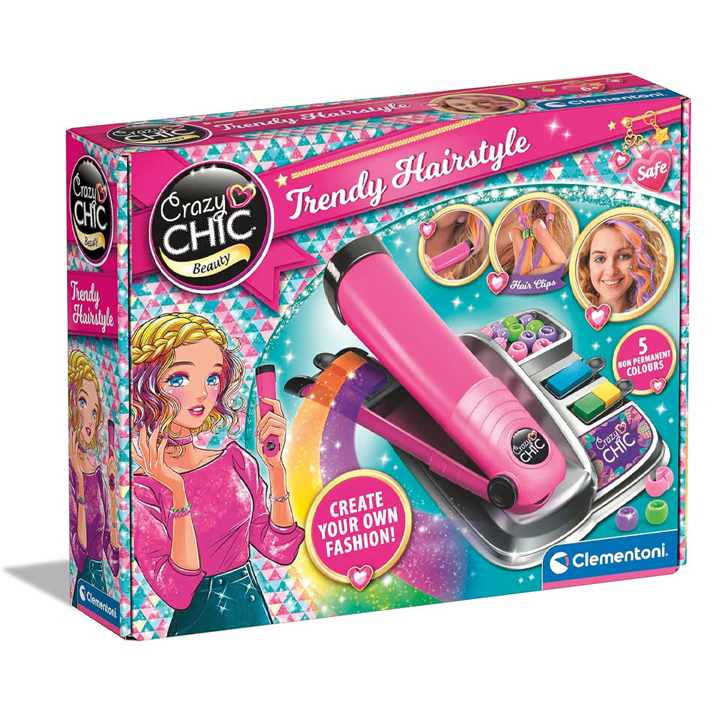 Clementoni Crazy Chic - Trendy Hairstyles - Colouring Kit (Hair Chalk) Age 6+