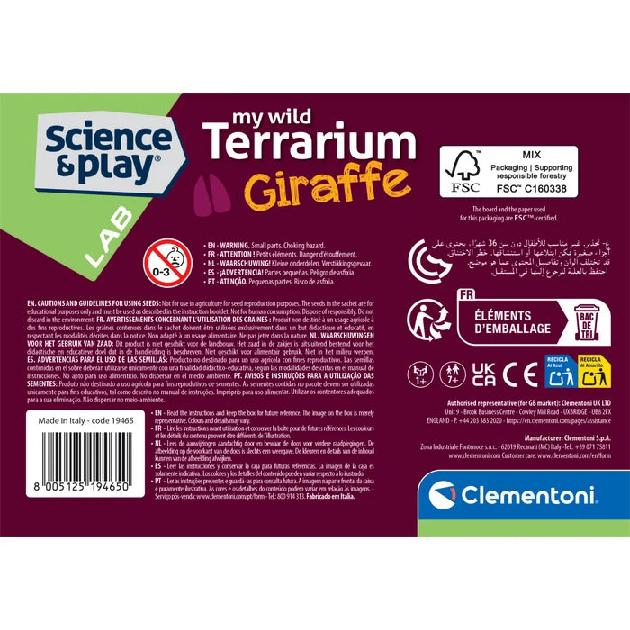 Clementoni Science & Play Lab: My Wild Terrarium - Giraffe STEM Toy Age 7+