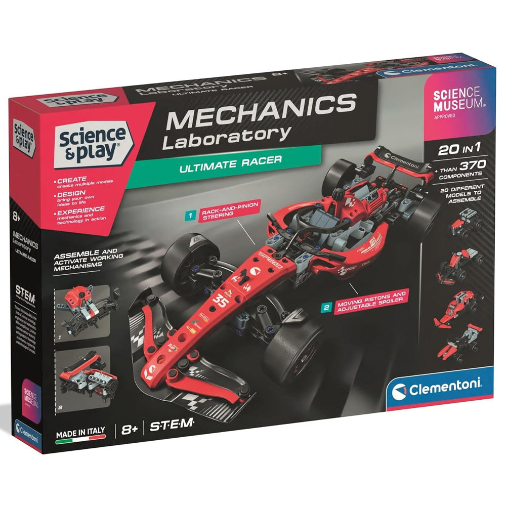 Clementoni Science & Play: Mechanics - Ultimate Racer Car STEM Toy Age 8+