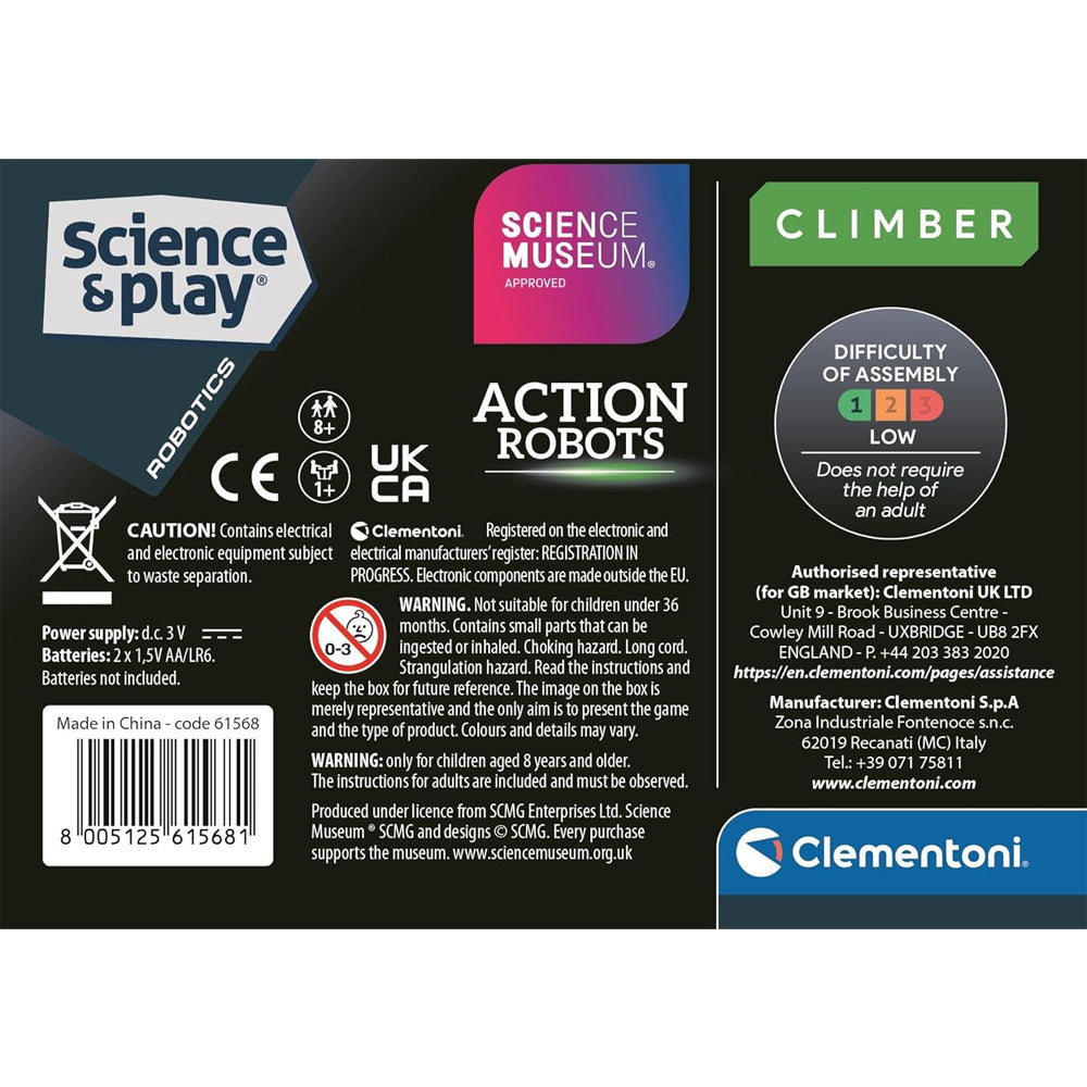 Clementoni Science & Play: Action Robots - Climber STEM Toy Age 8+