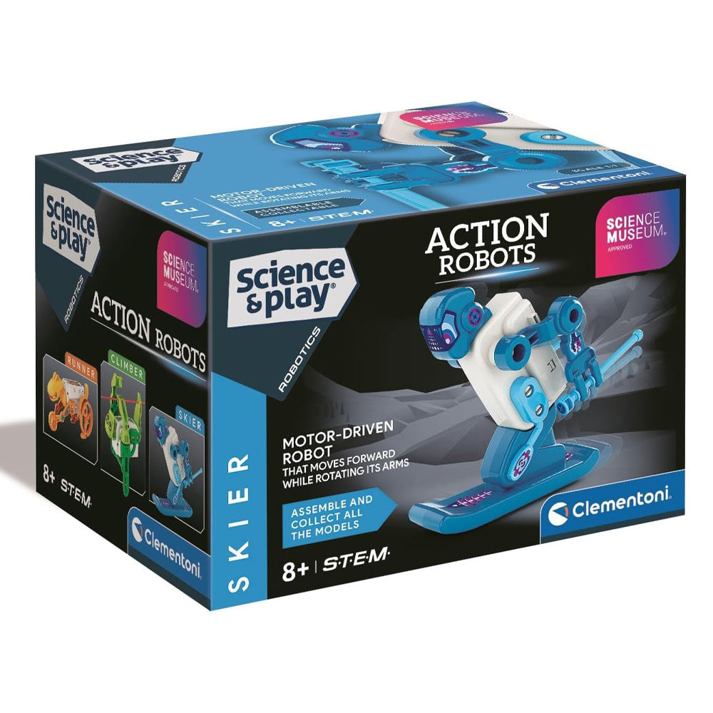 Clementoni Science & Play: Action Robots - Skier STEM Toy Age 8+