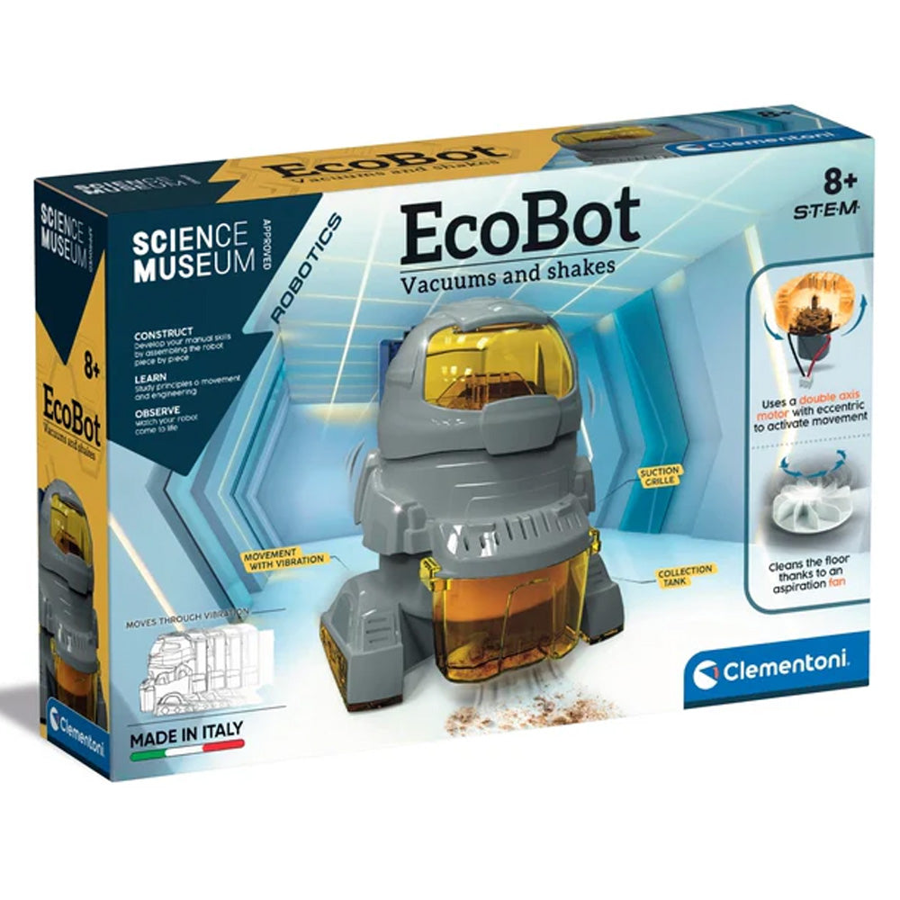 Clementoni Science Museum Robotics: EcoBot Vacuum Robot STEM Toy Age 8+