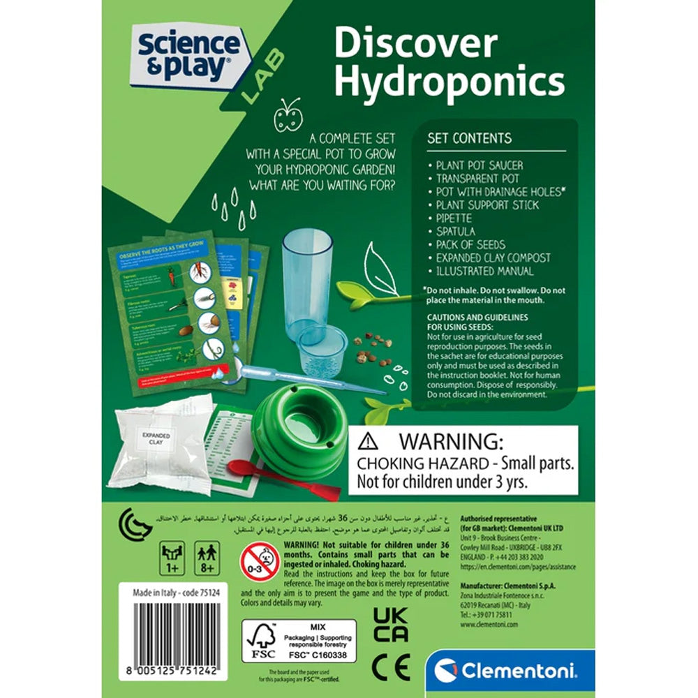 Clementoni Science & Play Lab: Discover Hydroponics STEM Set Age 8+