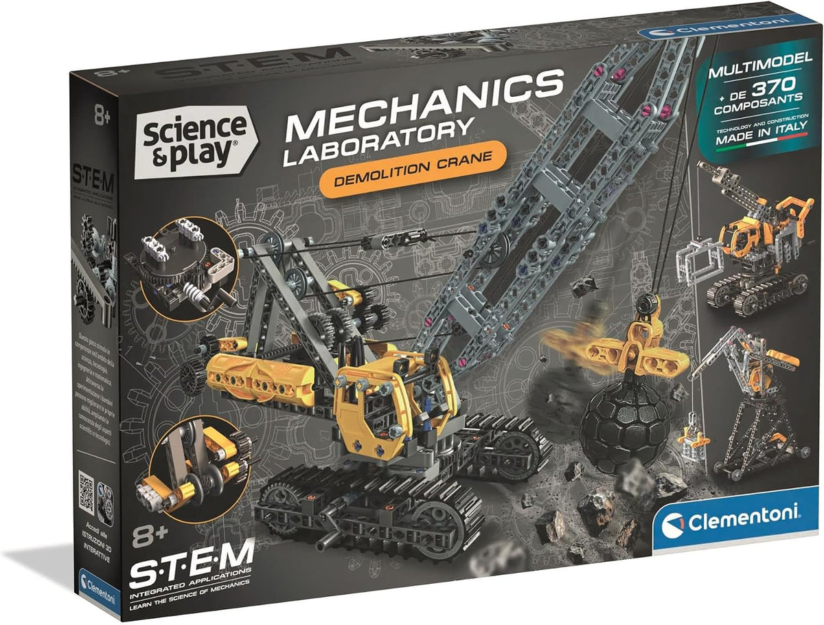 Clementoni Science & Play Build: Mechanics - Demolition Crane STEM Toy Age 8+