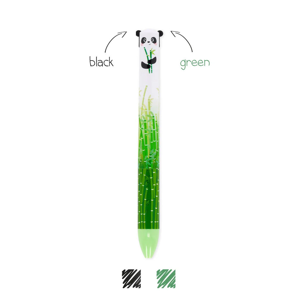 Legami Two-Colour Ballpoint Pen - Click&Clack - Panda