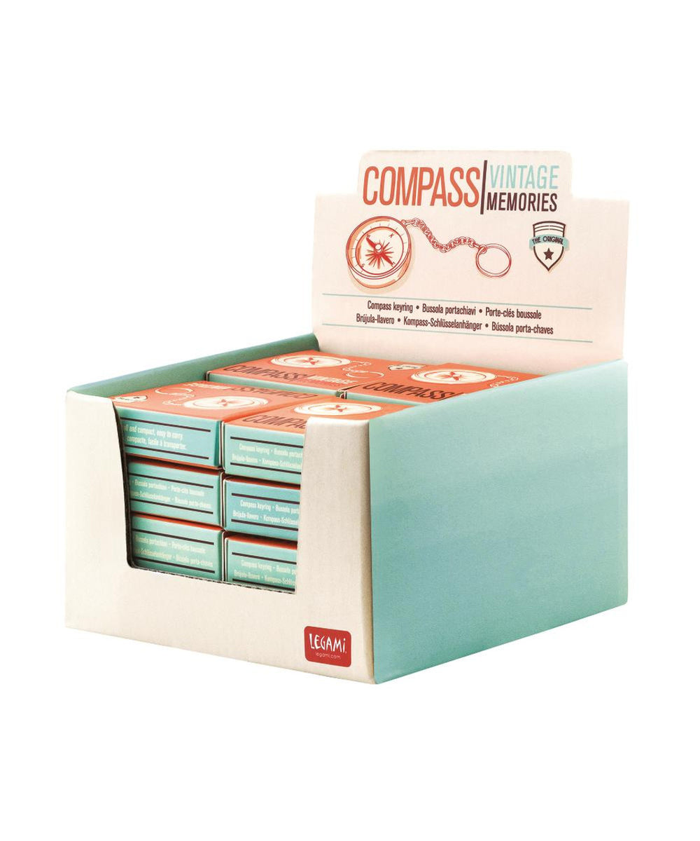 Legami Compass Metal Key Ring – Travel Accessory