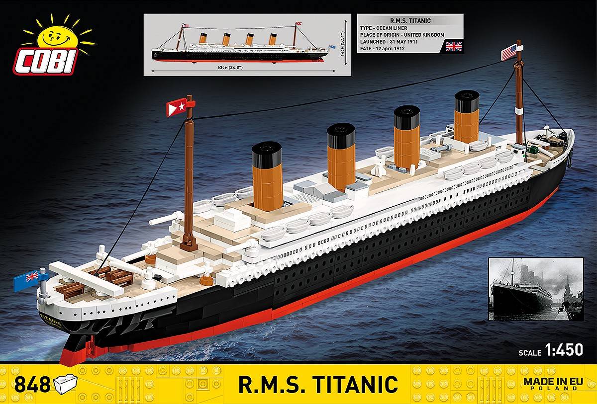 COBI 1688 Titanic 1:450 Historical Collection Brick Model Ship 850pcs