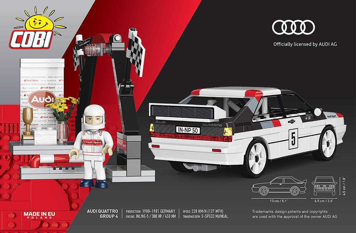 COBI 24666 Audi Quattro Group 4 1981 1:35 Brick Model Car 167pcs