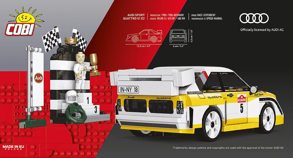 COBI 24668 Audi Sport Quattro S1 No.5 1:35 Brick Model 230pcs