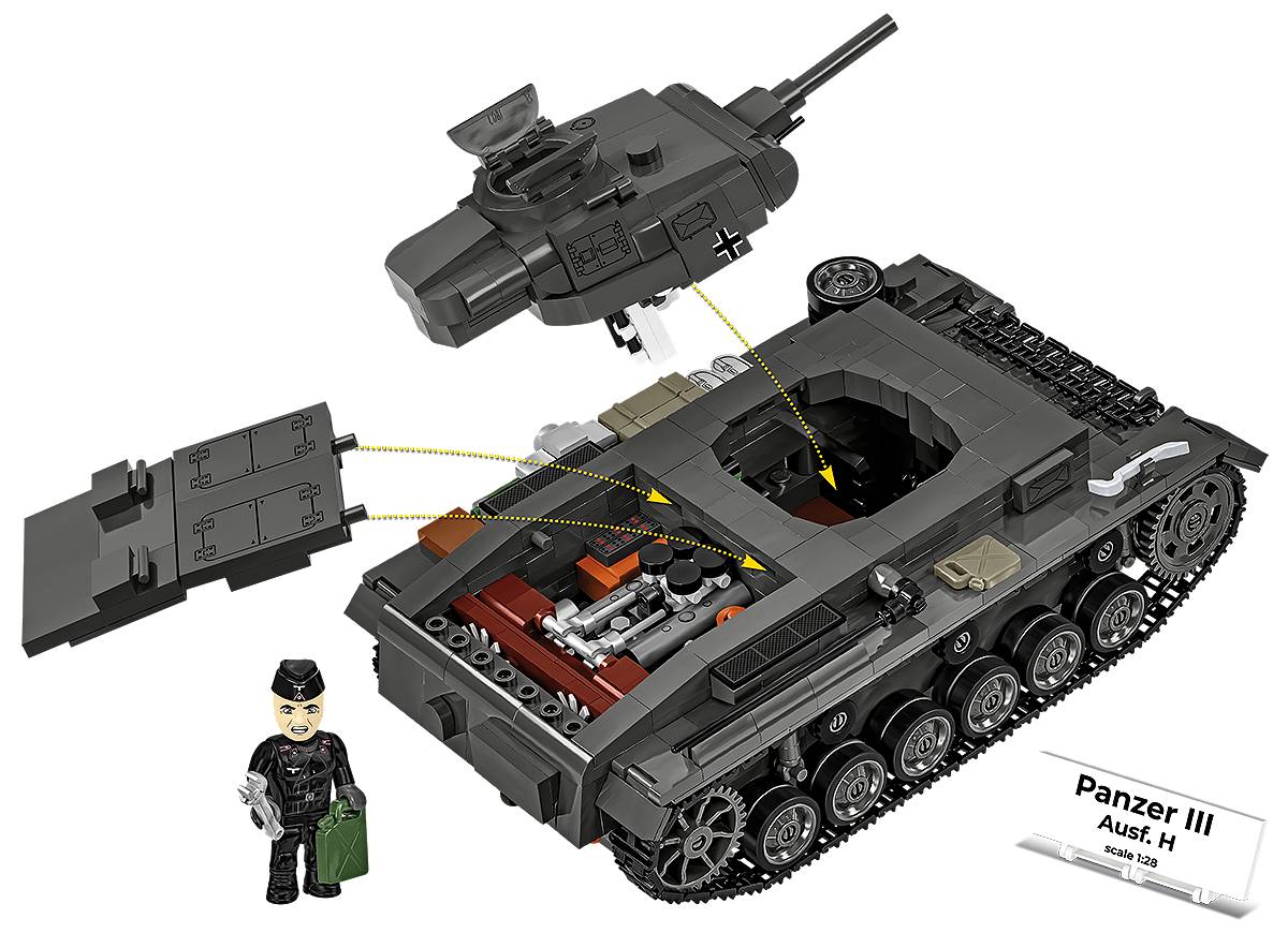 COBI 2672 Panzer III Ausf. H HC WWII 1:28 Brick Model Tank 958pcs