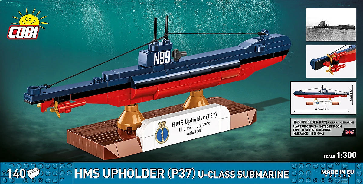 COBI 4862 HMS Upholder (P37) U-class 1:300 Brick Model Submarine 140pcs