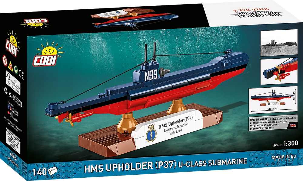 COBI 4862 HMS Upholder (P37) U-class 1:300 Brick Model Submarine 140pcs