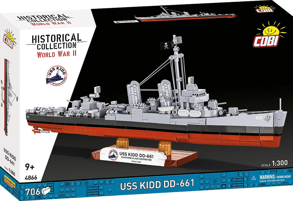 COBI 4866 USS Kidd Fletcher Class Destroyer 1:300 Brick Model 700pcs