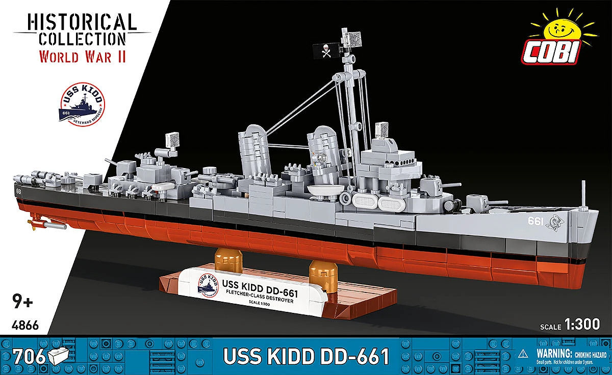 COBI 4866 USS Kidd Fletcher Class Destroyer 1:300 Brick Model 700pcs
